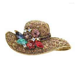 Broches Cindy Xiang Vintage Fashion Antique Gold Color Rhinestone Hat For Women Wedding Corsage Accessoires Pins Hoge kwaliteit