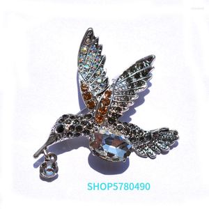 Broches klassieke sieraden kolibries vintage kristalspelden strass strass strass strass rhinestone voor dames jas accessoires lady cadeaus elegante pin