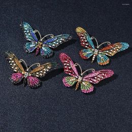 Broches vêtements broche forme géométrique strass incrusté émail brillant lustre Vintage dame papillon vêtements accessoire