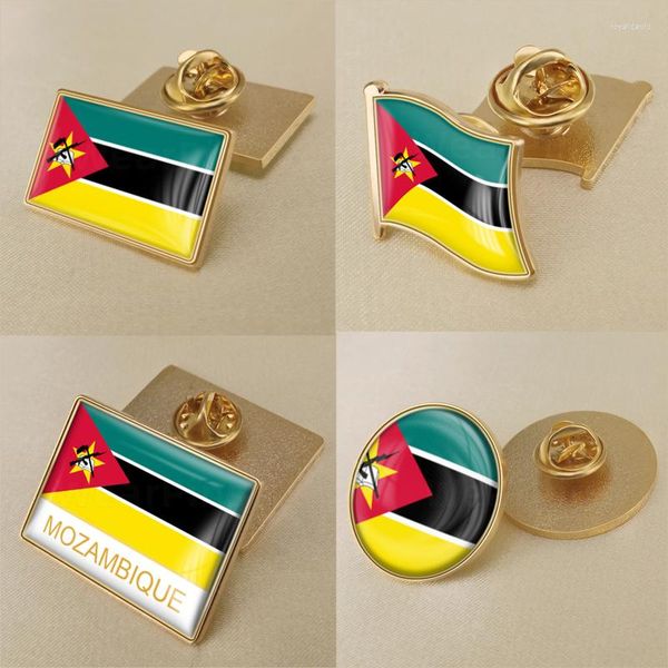 Broches Escudo de Armas Mozambique Mapa de Mozambique Bandera Emblema Nacional Broche Insignias Pasadores de solapa