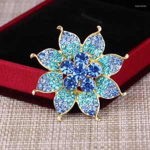 Broches colorées de mode florale broche en strass de ramiage bleu corsage chouchard féminin cardigan bouton épingle à piqûre