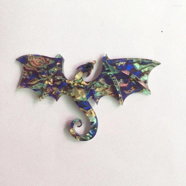 Broches Dragon volant coloré en acrylique, épingles en résine pour animaux, accessoire pour enfants