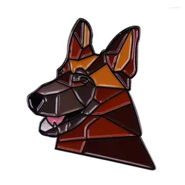 Broches Cool Duitse herder Emaille Pin Honden Geometrische 3D Badge Cadeau voor hondenliefhebber