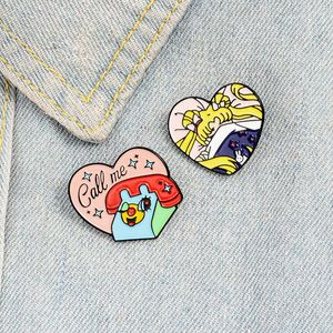 Broches creatief stripfiguur mooi meisje hou van kinderen leuke email Pin mannen en vrouwen metalen badge punk kleding reversbroche cadeau