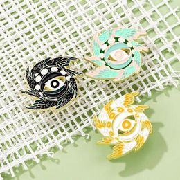 Broches créatives yeux de dessin animé broche en métal personnalité rotation forme vêtements sacs émail épinglette Badge bijoux accessoires