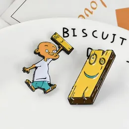 Broches figurines de dessins animés créatifs et accessoires de planche en bois souriants badges de vêtements personnalisés