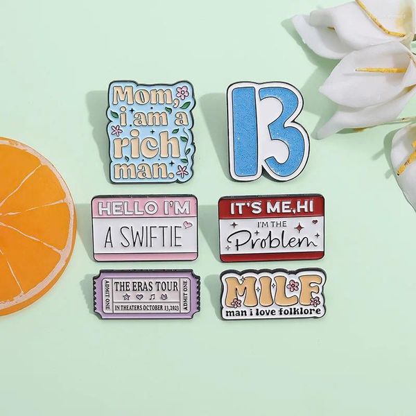 Broches Creative English Paroles d'émail Épingles Sweet Romance Note Coupons Broche Badge Gift For Friend Jewelry Wholesale