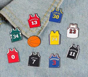 Broches Creative Fashion Basketball Jersey Shape Brooch Unisexe Sports ENAMEL PIN SPORTS Veste de balle de balle de balle Badge bijoux Accesso5511861