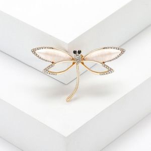 Broches Broche libellule opale créative pour femmes unisexe mode alliage insecte broche dames manteau pull vêtements accessoires Banquet cadeaux