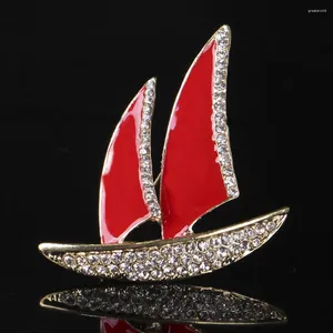 Broches créatives en forme de voile de bateau, bijoux pour femmes/hommes, épingles à la mode, écharpe en métal, cadeau de mariage, accessoires de bijoux DIY