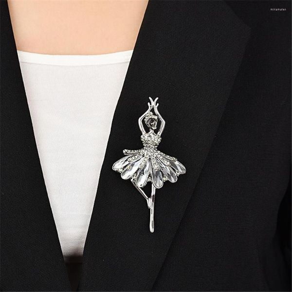 Broches cristal ballerine danse fille broche broche ange danseur danse broches bijoux pour cadeaux de la saint-valentin