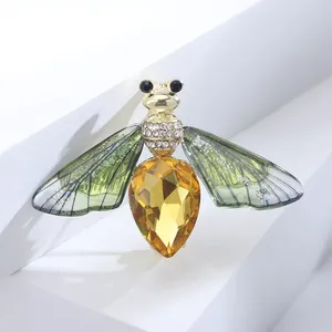 Broches cristal abeille pour femmes hommes insectes métal