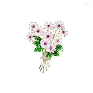 Broches Cristal Zircon Cubique Fleur Broche Broche Femmes Bijoux Accessoires XR04014