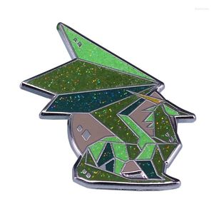 Brooches Crystal Dragon Glitter Badge accessoire d'art origami