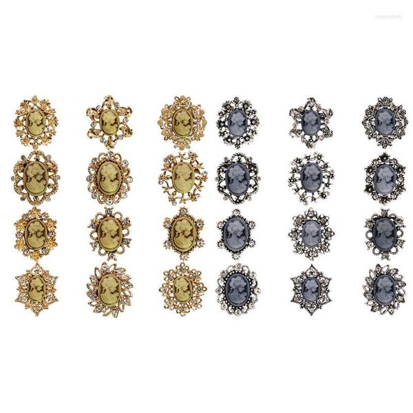 Broches cristal strass fleur Vintage victorien camée broche ensemble de broches pour les femmes