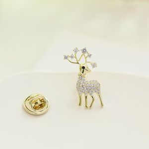 Broches kubieke zirconia herten broche pin luxe kristal eland voor vrouwen mannen passen kerst accessoires sieraden dierenbroek