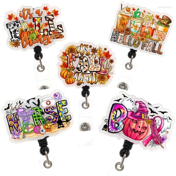 Brooches Insigne de ruban acrylique personnalisé Reel Fall Halloween Holder Office Supply Accessoires