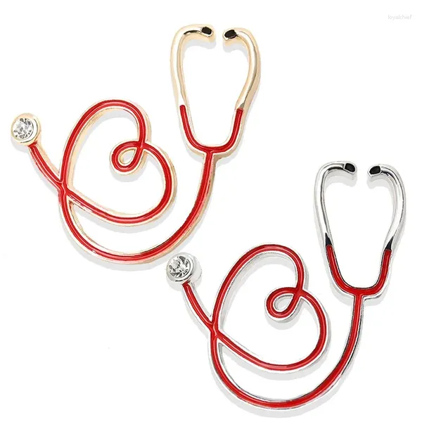 Broches personalizados electrocardiograma esmalte pines latido del corazón estetoscopio solapa insignia bolsa joyería regalos para médicos y enfermeras