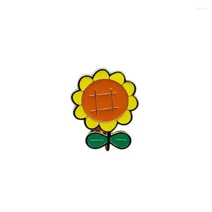 Broches mignons dessin animé tournesol gol couleur alliage zinc belles épingles