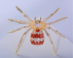 Broches mignon cristal cubique zircone rouge araignée broche broche broche pendentif femmes bijoux accessoires XR04827