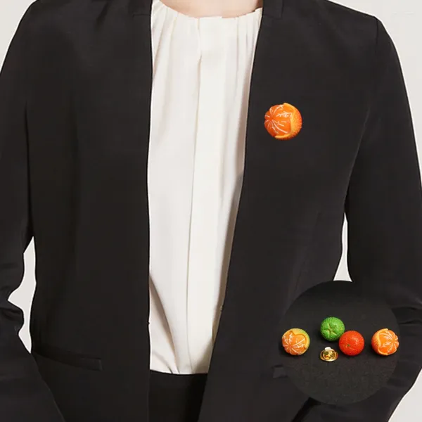 Broches mignonnes et amusantes en résine de fruits Orange, Badges créatifs pour sac à dos, chapeau, chemise, épingle à revers, bijoux cadeau pour amis, broche à la mode