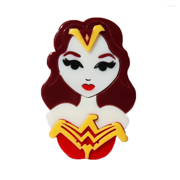 Broches mignonnes dame soldat épingles en acrylique pour femmes 2024 TRENDIER CARTOONIQUE FILLE BACKES BATUES BROOC