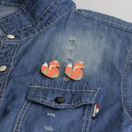 Broches mignon OL sous-bois belle Orange émail drôle Animal épinglettes bouton Denim robe sac à dos sac chapeau Badge Broches