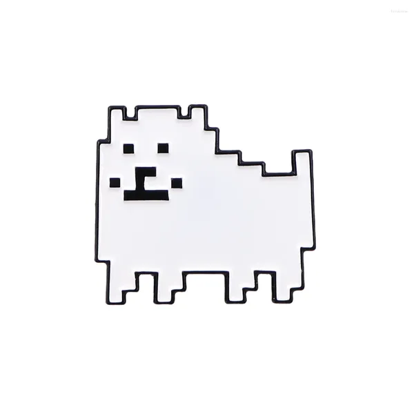 Broches mignonnes épingles en émail de chien blanc dessin animé vêtements broche badges de revers de sac à dos modes accessoires de bijoux pour enfants cadeaux