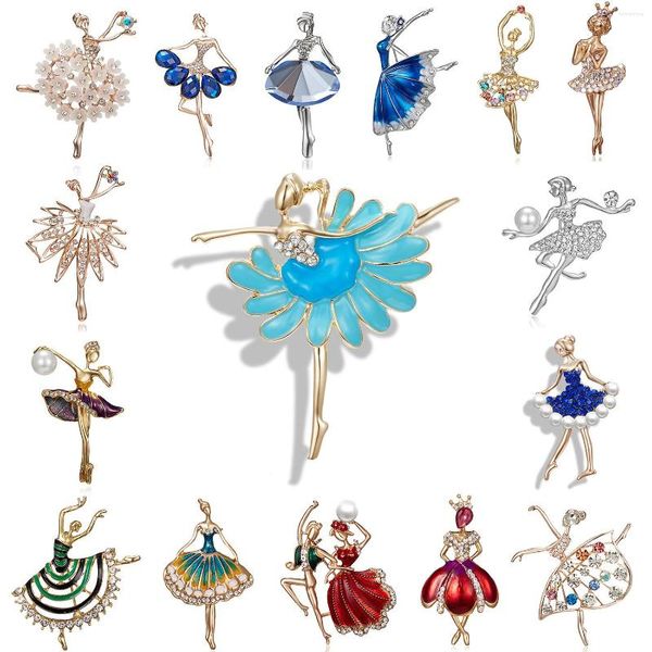 Broches danse Ballet pour femmes fille danseuse cristal strass tendance mignon broche Bijouterie Corsage mode bijoux de mariage cadeau