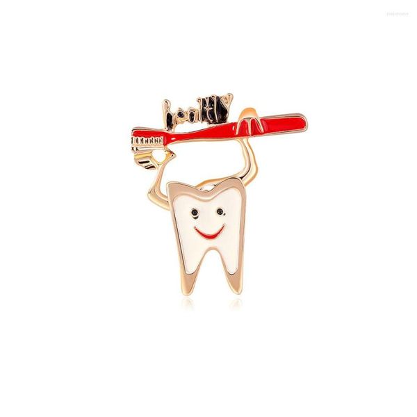 Broches DCARZZ exquisito cepillo de dientes alfileres médicos enfermeras esmalte solapa Pin insignia Metal mujeres accesorios regalo