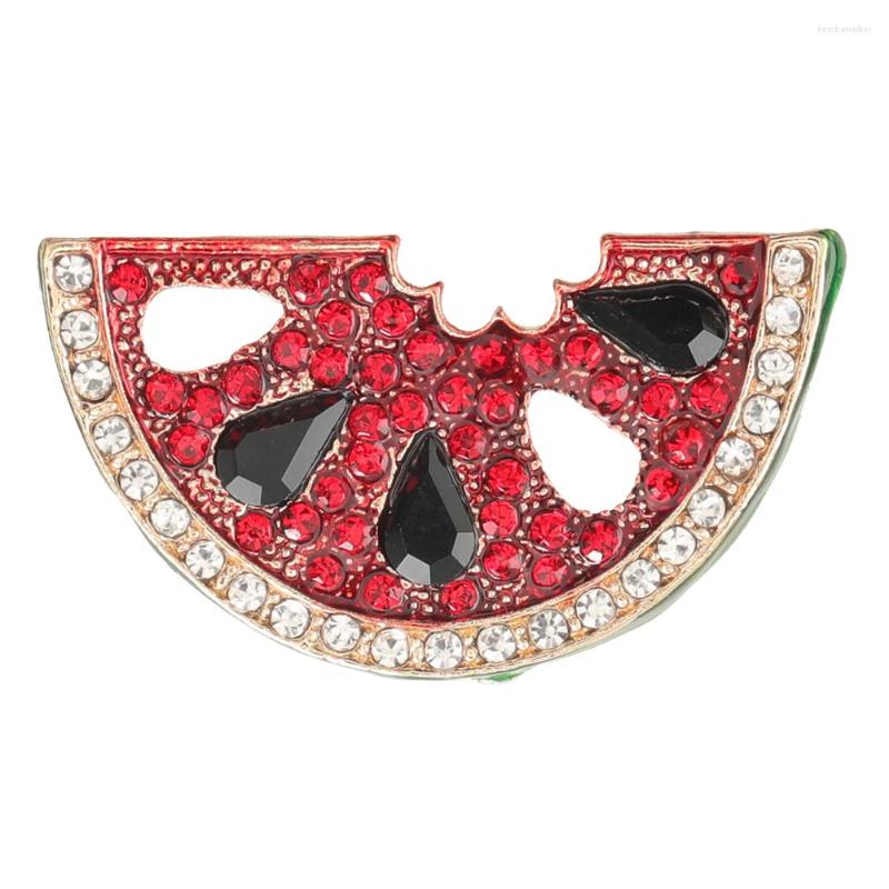 Brooches Decor Pin Clothes Rhinestone Lapel Watermelon Shaped For Women