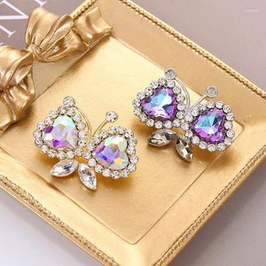 Broches Delicate Kraag Pin Kristal Vlinder Temperament Corsage Dame Creatieve Luxe Gekleurde Insect Badges Pak Pins Gif