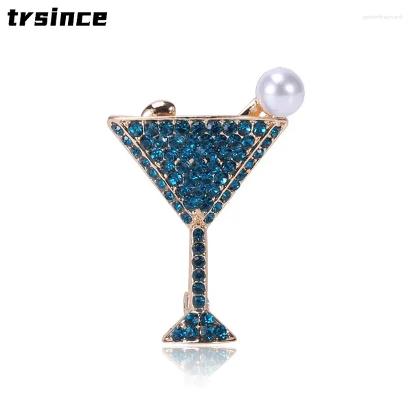 Broches délicates micro-emballées zircon tasse de vin rouge tempérament broche simples épingles en gobelet pour hommes et femmes bijoux