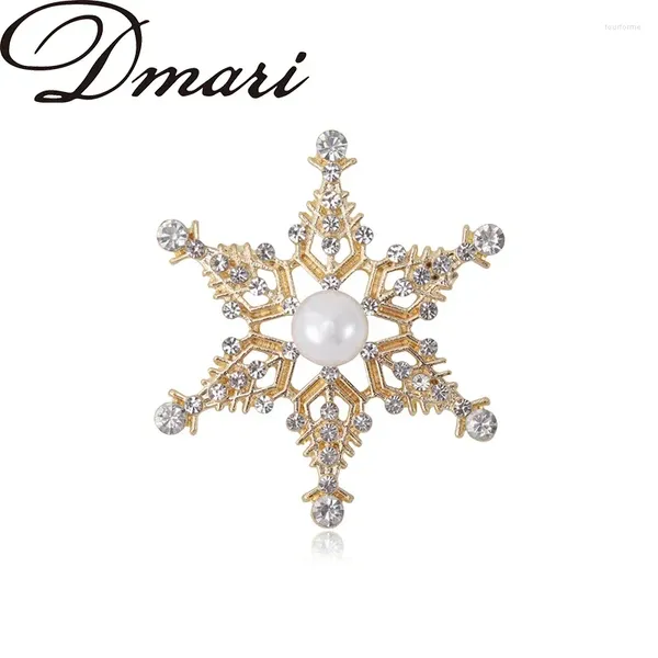 Broches Dmari femmes broche conception spéciale flocon de neige épinglettes pour cadeaux de Festival de noël accessoires de fête bijoux de luxe