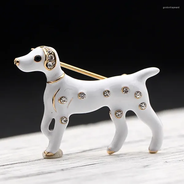 Broches Donia bijoux mignon Jet blanc marque émail chien Animal broche pour hommes fête anniversaire mode femmes Hijab broches et écharpe