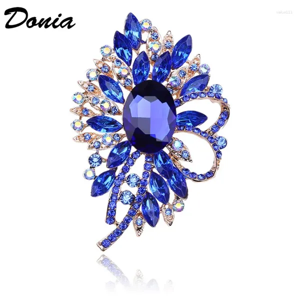 Broches Donia Jewelry Europe et les États-Unis Color Brooch Big Glass Christmas Gift Gift's M mantel Scarf accessoire