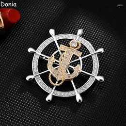 Broches donia bijoux mode cuivre micro incrustation zircon tourning anchor broche accessoires coulants