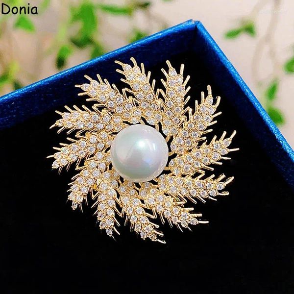 Broches donia bijoux mode cuivre micro incrustation zircon neige broch nes à veste de veste nouée