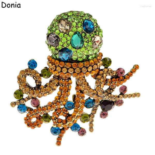 Broches Donia bijoux rétro vente européenne et américaine créative grande broche poulpe vêtements accessoires Corsage de luxe