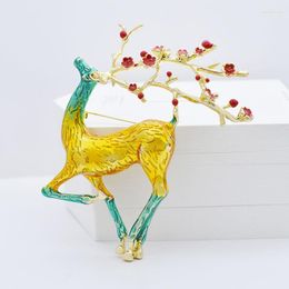 Broches doreenbeads kleurrijke sika herten email grote dieren mode sieraden accessoires voor vrouwen 8,2 cm x6,7 cm 1 st