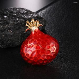 Broches en émail émaillé en forme de goutte d'eau, grenade rouge, épingles en forme d'imitation exquise, accessoires pour vêtements de mode, Corsage