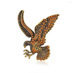 Broches Pin de solapa de águila, broche de Animal Vintage, alfileres de cuello para mujeres y hombres, insignia decorativa para camisa, accesorios de moda