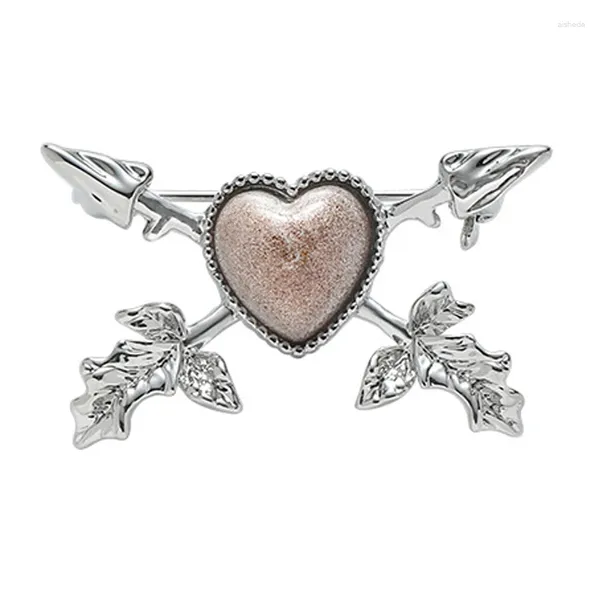 Brooches eetit 2024 Résine Zinc Alloy Love Heart Brooch Brooch Pice For Women Elemy Design Unique Chic Jewelry Accessories Wholesale