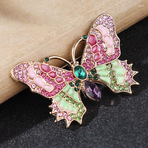 Broches Élégant Charme Papillon Animal Perle Broche Femmes Strass Grand Bijoux Coloré Insecte Pinh Vintage Mode Cadeaux