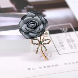 Broches élégants créneaux de niche perle rose rose fleur pin épingle tissu mode bijoux vintage broch vêtements accessoires