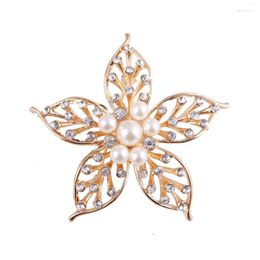 Broches Elegante Temperament Bloem Broche Pak Parel Dames Corsage Strass Knop Vest Accessoires Pin