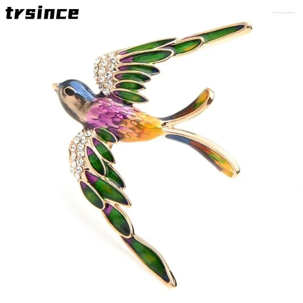 Brooches Email Flying Swallow for Women Rhinestone Blue Purple Multicolor Bird Weddings Brooch Pins Cadeaux