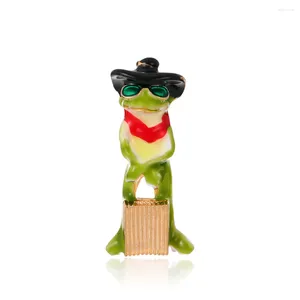 Broches émail valise grenouille pour femmes mignon Animal fête décontracté broche broches cadeaux