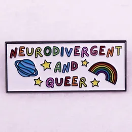 Broches Enneurodivergent And Queer Rainbow Insignia Esmalte Pin LGBTQ Gay ADHD Pronombres Broche Joyería Mochila Decorar Regalo