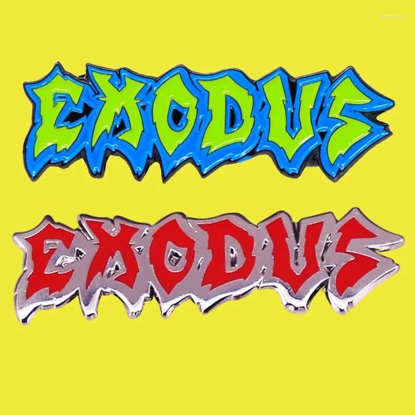 Brooches Exodus Band Logo Punk Thrash Email Brooch Broch Pin Jeans Veste Badges sur les épingles en métal